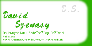 david szenasy business card